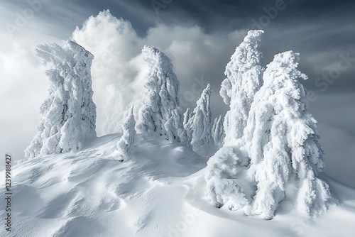 Wallpaper Mural Fantastic winter landscape. Dramatic sky. Carpathian, Ukraine, Europe. Beauty world. Torontodigital.ca