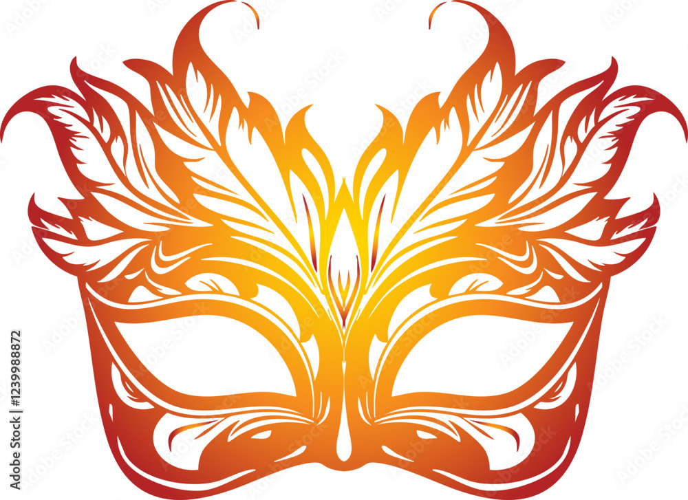 Elegant Brazilian Carnival Mask Illustration Gradient Color Elegant Brazilian Carnival Mask Illustration Gradient Color
