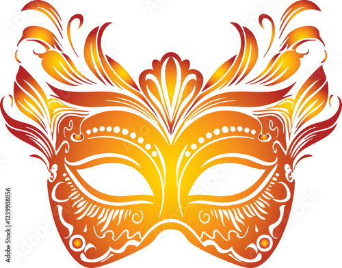 Elegant Brazilian Carnival Mask Illustration Gradient Color