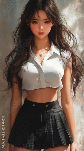 woman, jeans, beauty, fashion, hair, model, bra, body, person, slim, people, brunette, studio, glamour, sensuality, one, lady, black, blue, style, lingerie, skin, smile, hot, pants, dress, skirt, blon