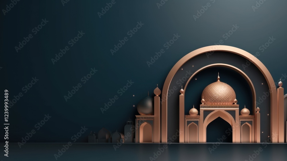 Elegant Mosque Architecture: Ramadan Festive Background Design Elegant Mosque Architecture: Ramadan Festive Background Design