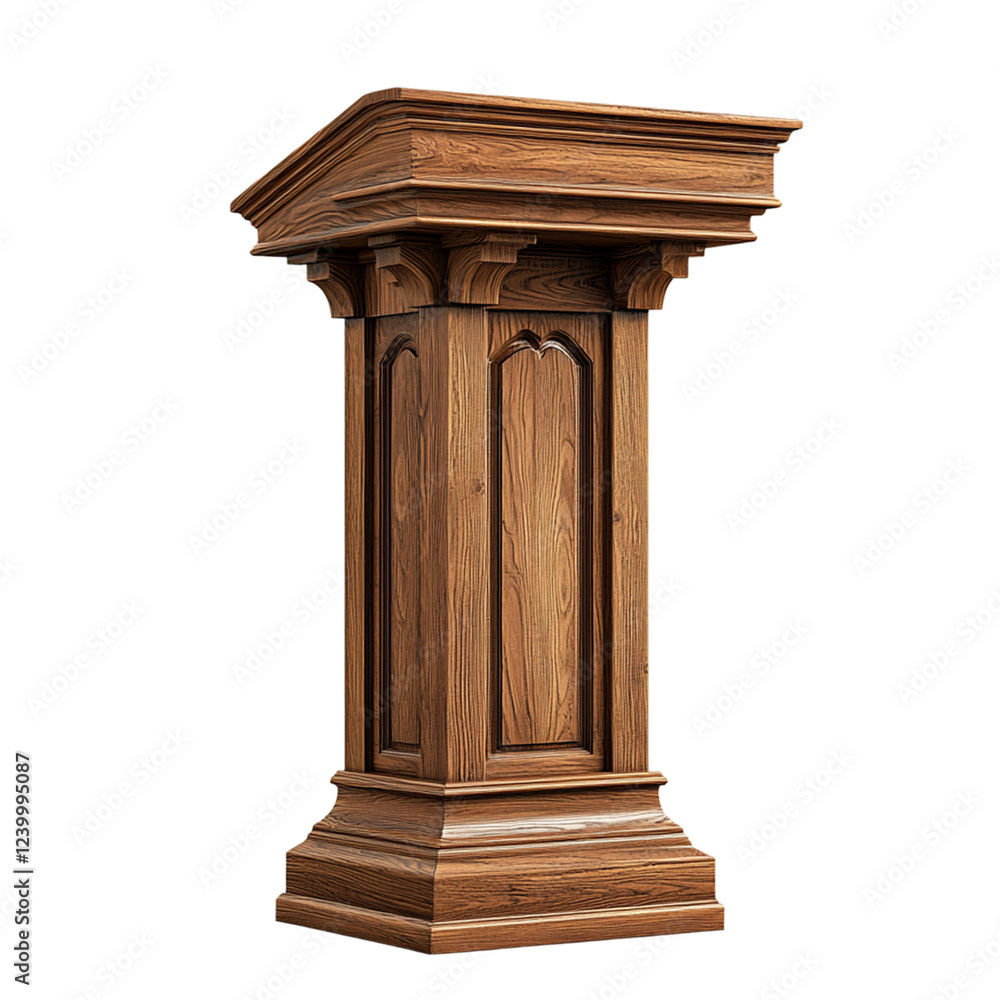 Naklejka premium brown wood church pulpit png