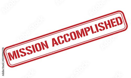 mission accomplished red stamp text vector