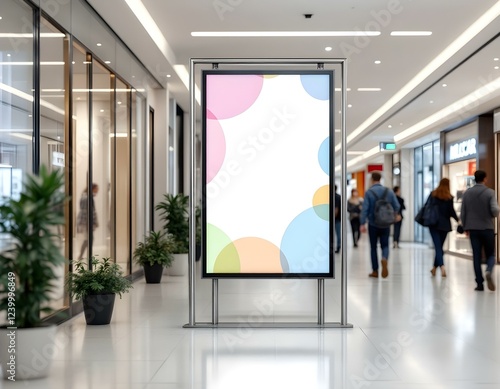 Modern Mall Digital Signage with Abstract Design photo