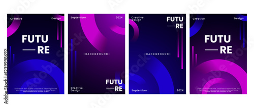 Futuristic and digital cover design. Abstract poster with technology, line, and virtual concept