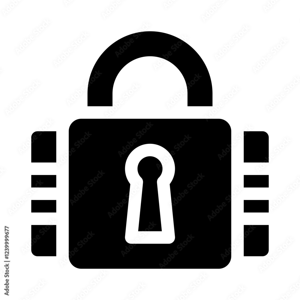 Padlock with Keyhole glyph icon Padlock with Keyhole glyph icon