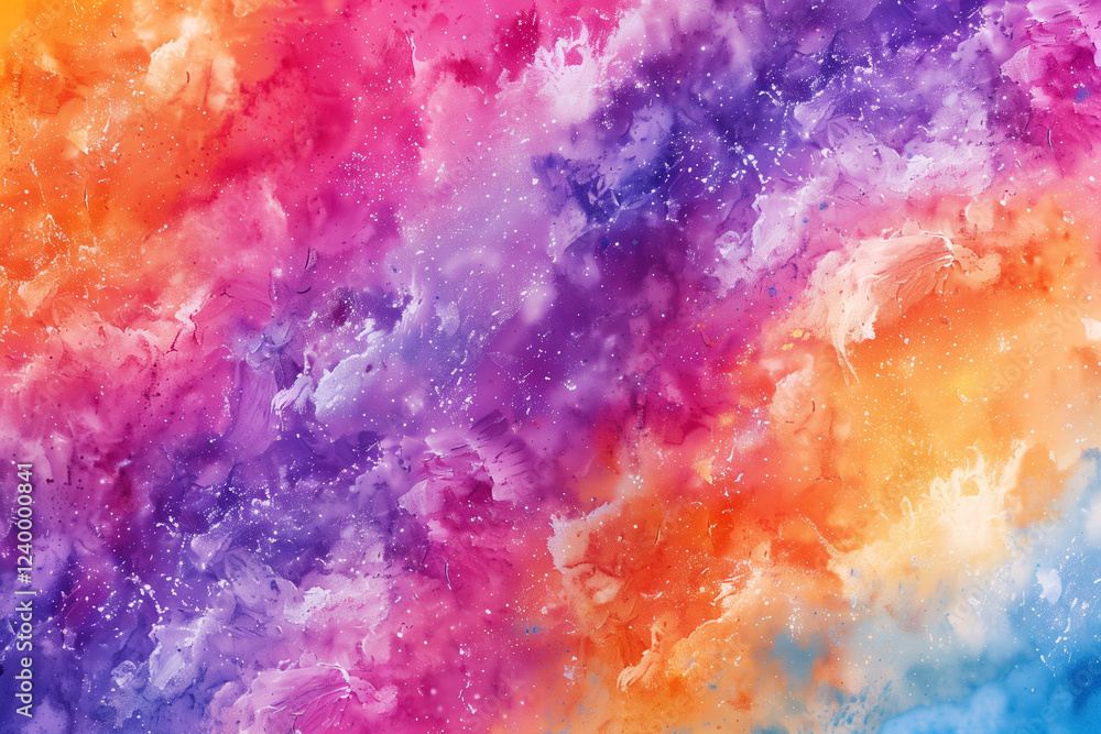 Fototapeta premium Vibrant Holi festival background with colorful paint powder explosion, symbolizing joy, celebration, and unity.