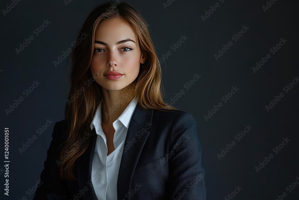 professional woman in tailored suit with confident pose studio lighting professional woman in tailored suit with confident pose studio lighting