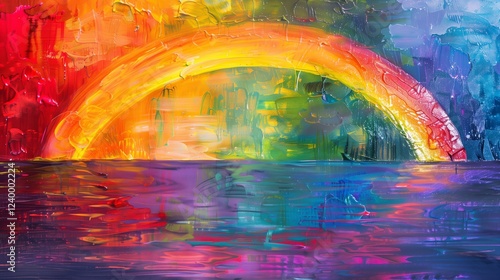 rainbow over water