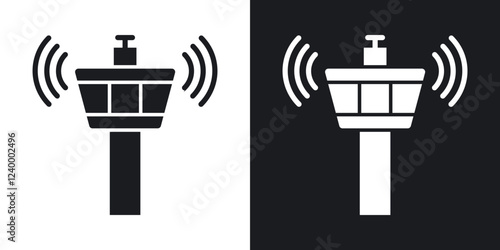 Control Tower icons in flat vector style