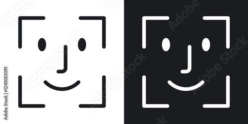 Face id icons in flat vector style