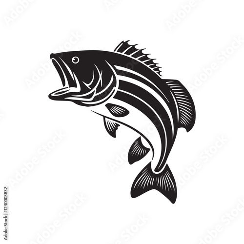 Bass fish vector Design Isolated on white background