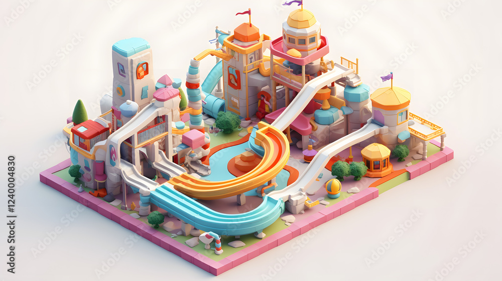 Fototapeta premium Playground Isometric 3D