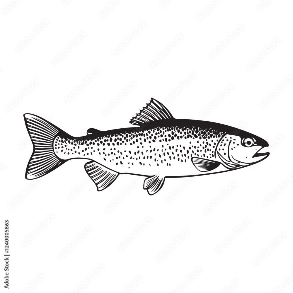 Fototapeta premium Trout fish vector Design Isolated on white background