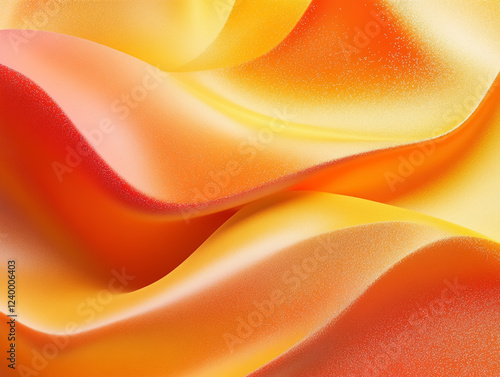  Abstract background with wavy lines in orange and yellow shades