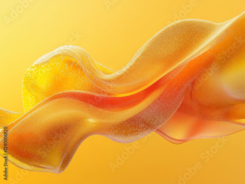  Abstract background with wavy lines in orange and yellow shades