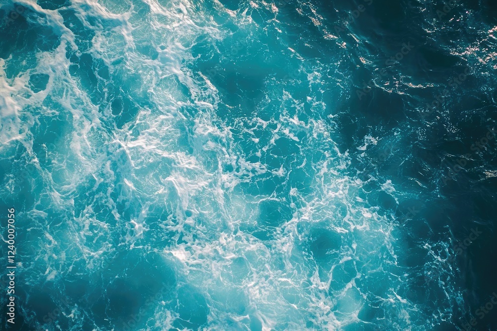 rippling turquoise ocean waves with sunlight dancing on surface aerial view rippling turquoise ocean waves with sunlight dancing on surface aerial view