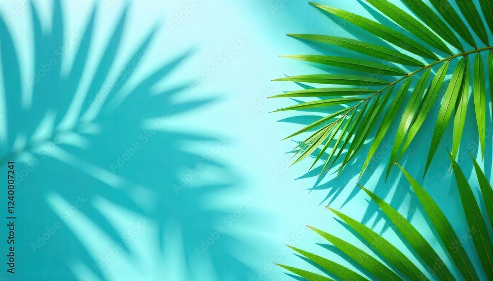 Fototapeta premium Tropical greenery and shadows beachside oasis nature photography bright environment close-up perspective