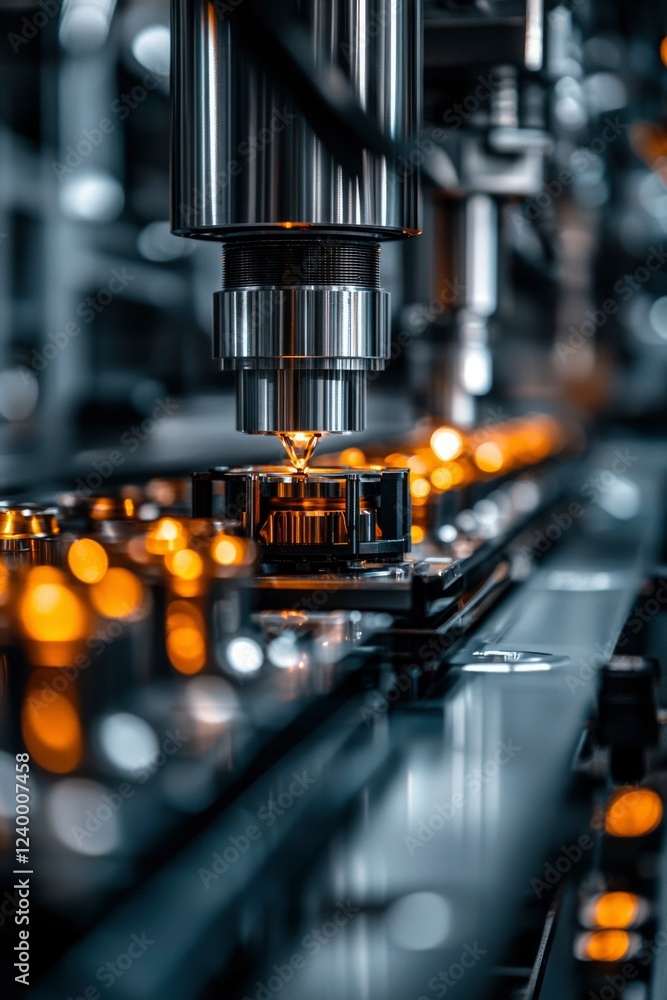 Automated Industrial Machine Assembling Small Parts Automated Industrial Machine Assembling Small Parts