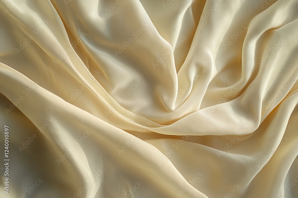 Fototapeta premium Creamy Beige Fabric Draped in Soft, Elegant Folds