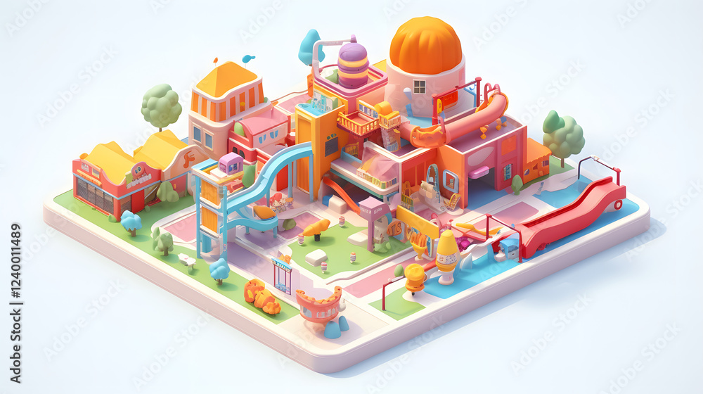 Fototapeta premium Playground isometric 3D