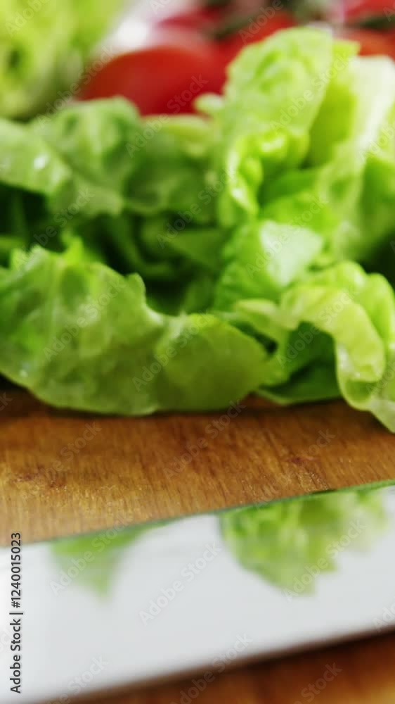 Vegetables and kitchen knife on wooden table Vegetables and kitchen knife on wooden table