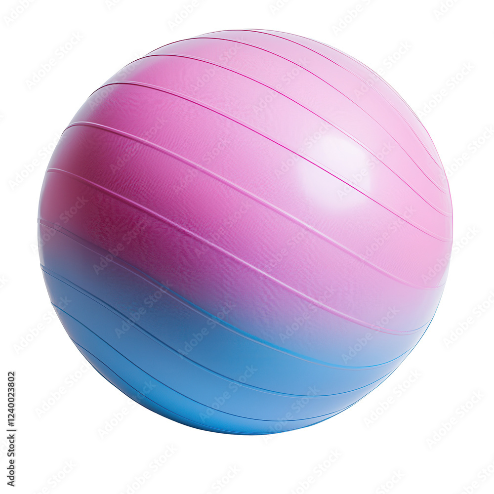 Exercise ball in pink and blue gradient design, perfect for workouts Exercise ball in pink and blue gradient design, perfect for workouts