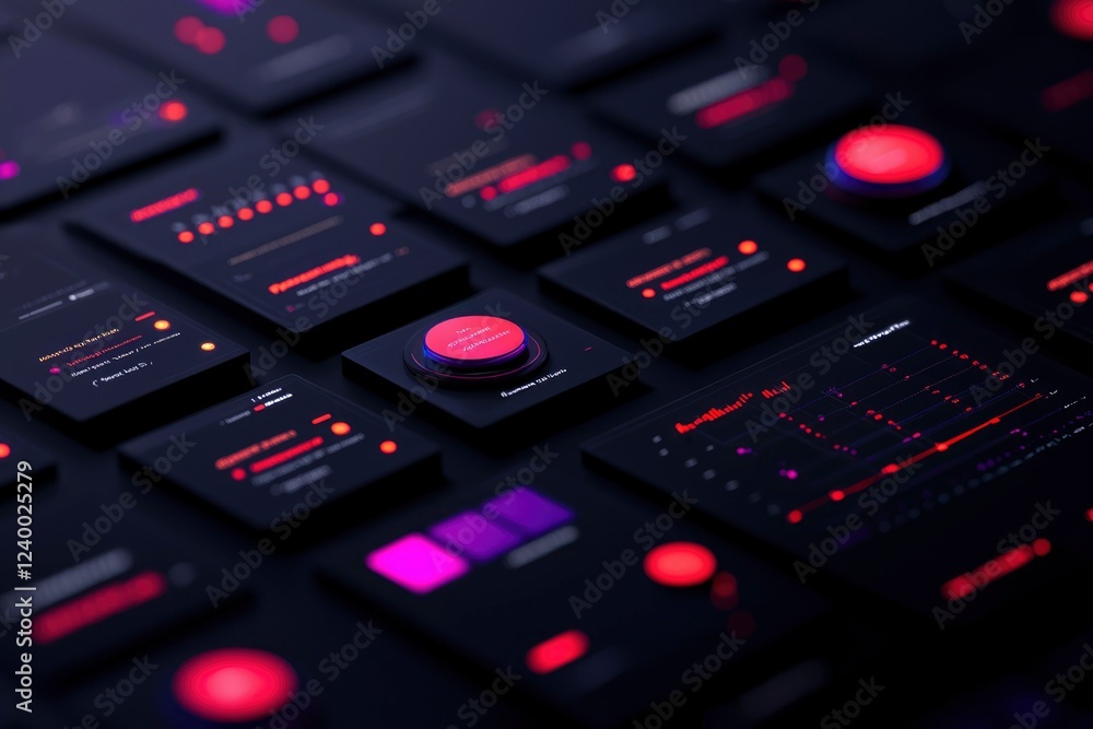 Dark Interface Displays Data And Controls Dark Interface Displays Data And Controls