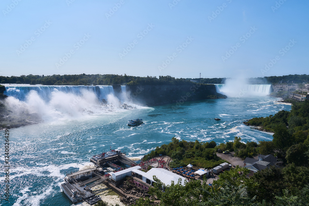 Majestic Niagara Falls on a Clear Sunny Day Majestic Niagara Falls on a Clear Sunny Day