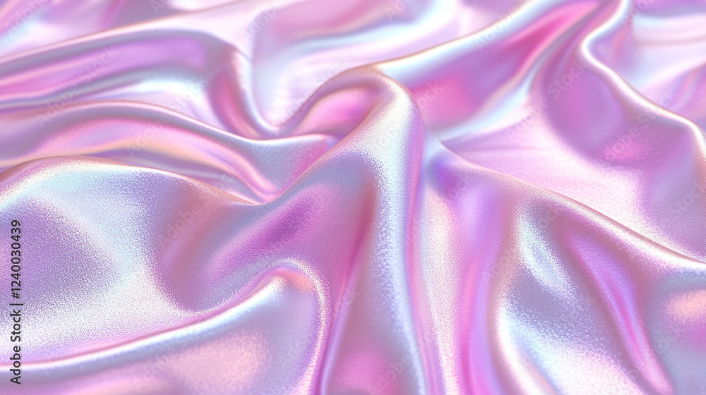 Obraz premium A trendy abstract chromatic aberration and holographic background with blurred, empty space on the side, symbolizing chaos and the fluidity of modern digital design