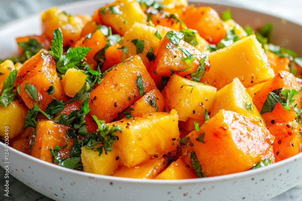 Roasted butternut squash and mango salad with herbs Roasted butternut squash and mango salad with herbs