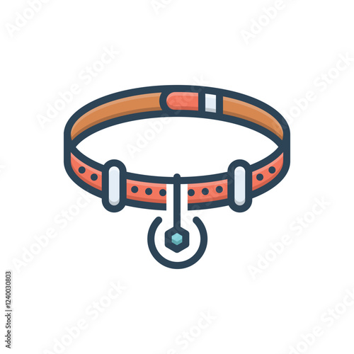 Color illustration icon for dog collar