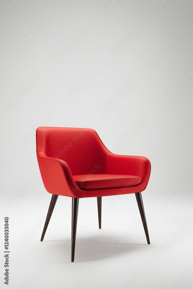 Obraz premium there is a red chair with a black legs and a white background