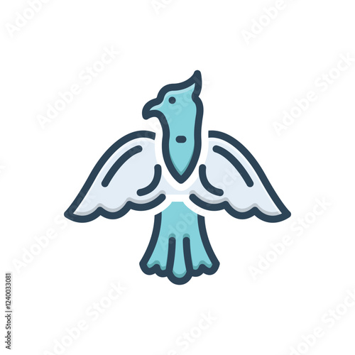Color illustration icon for bird