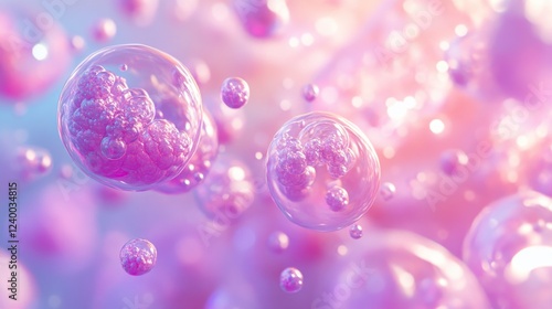 Wallpaper Mural Pouring techniques used to create soft cellular effects in pastel pinks and purples Torontodigital.ca