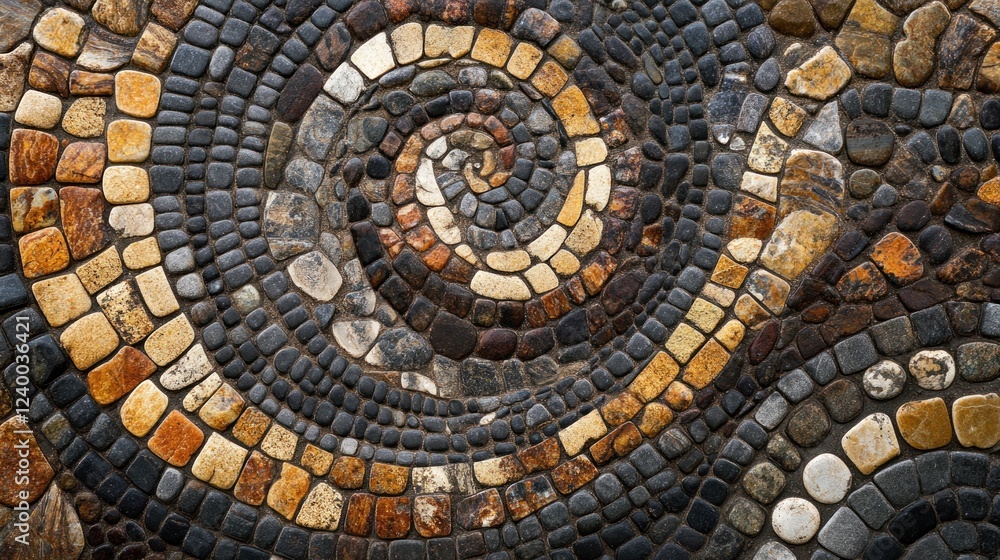 Fototapeta premium Stunning Spiral Stone Mosaic Artwork