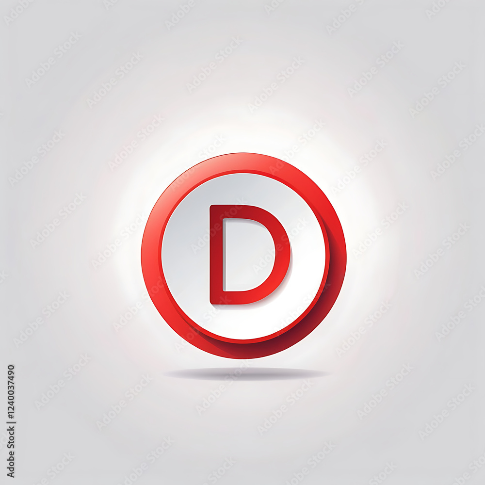 Fototapeta premium Bold Red Letter D for Typography and Branding Concepts