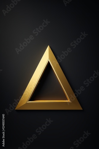 a close up of a golden triangle on a black background
