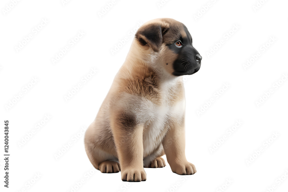 Obraz premium 3D Puppy Dog Isolated on Transparent PNG Background