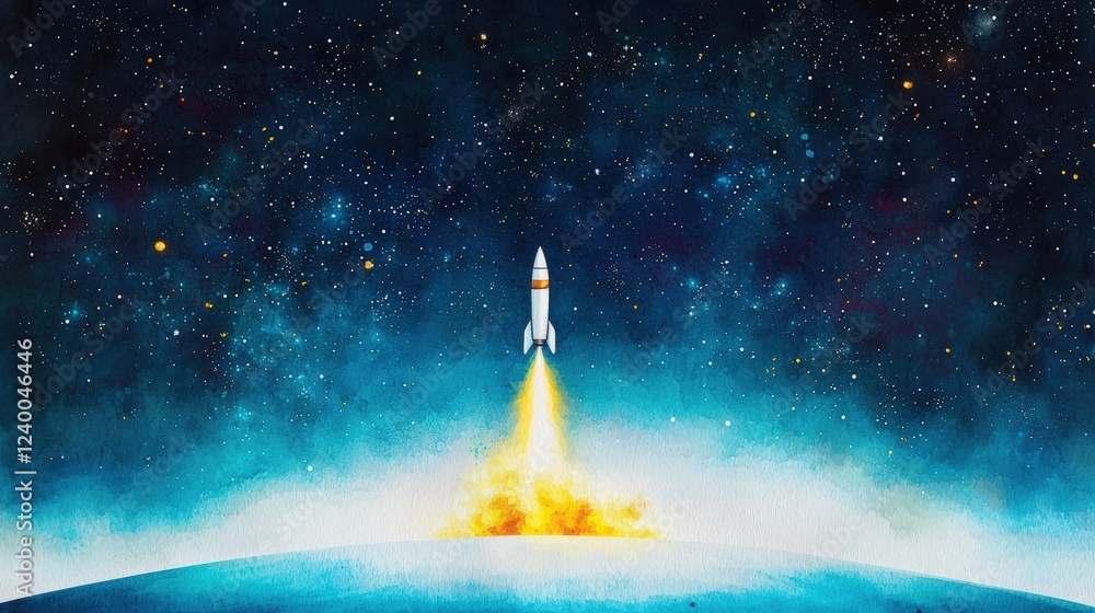 Rocket Launch in Spacetime with Cosmic Background Rocket Launch in Spacetime with Cosmic Background