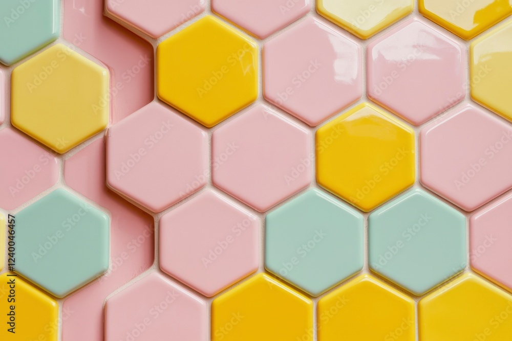 Pastel Hexagon Tiles Honeycomb Pattern Design Pastel Hexagon Tiles Honeycomb Pattern Design