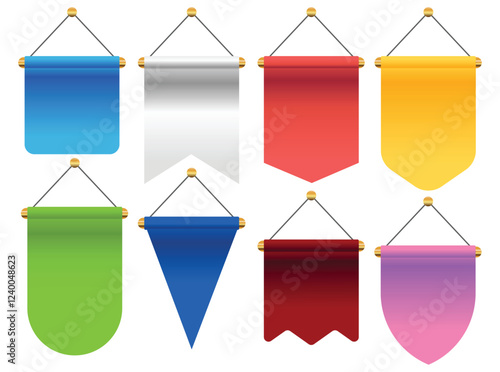 Pennant Flag set illustration, vector element
