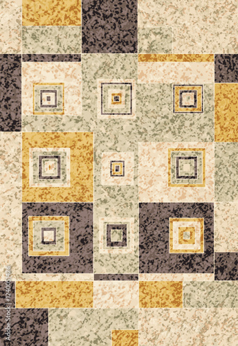 Geometrical Carpet Vector modern Pattern with texture and trending colors in high resolution
