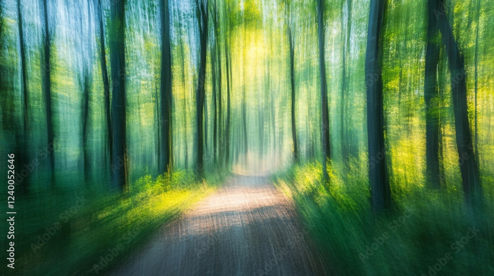 Naklejka premium Sunlit Forest Path