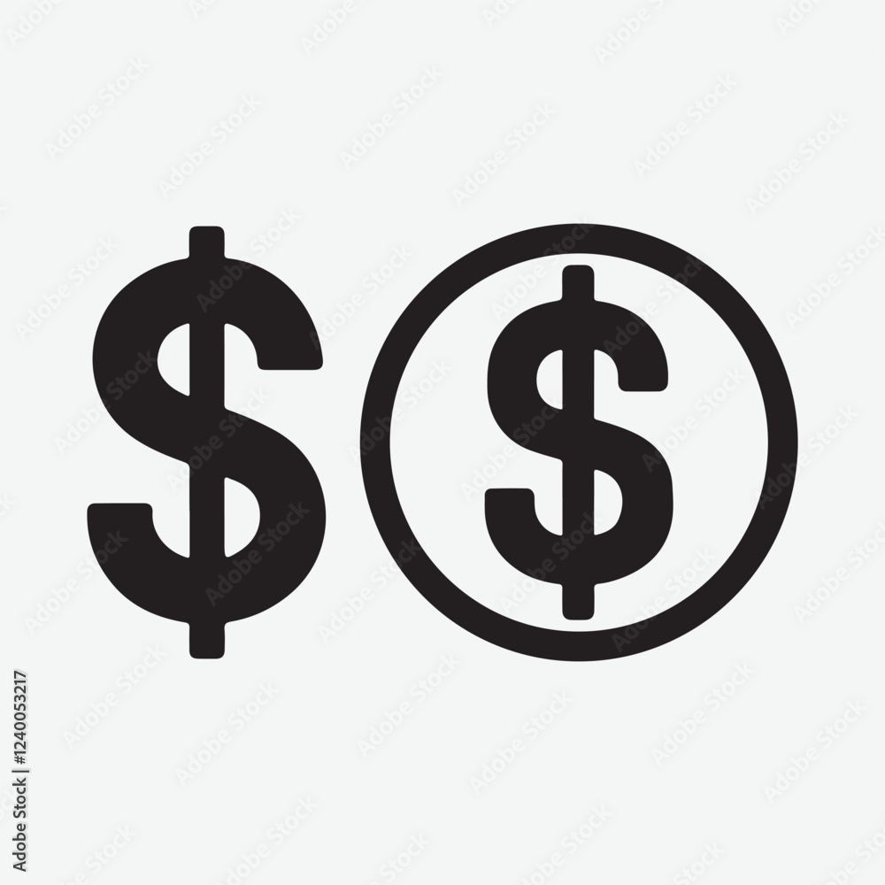 dollar symbol. outline dollar icon vector illustration. dollar symbol. outline dollar icon vector illustration.