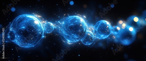 Futuristic Molecular Network Structure Digital Art Illustration photo