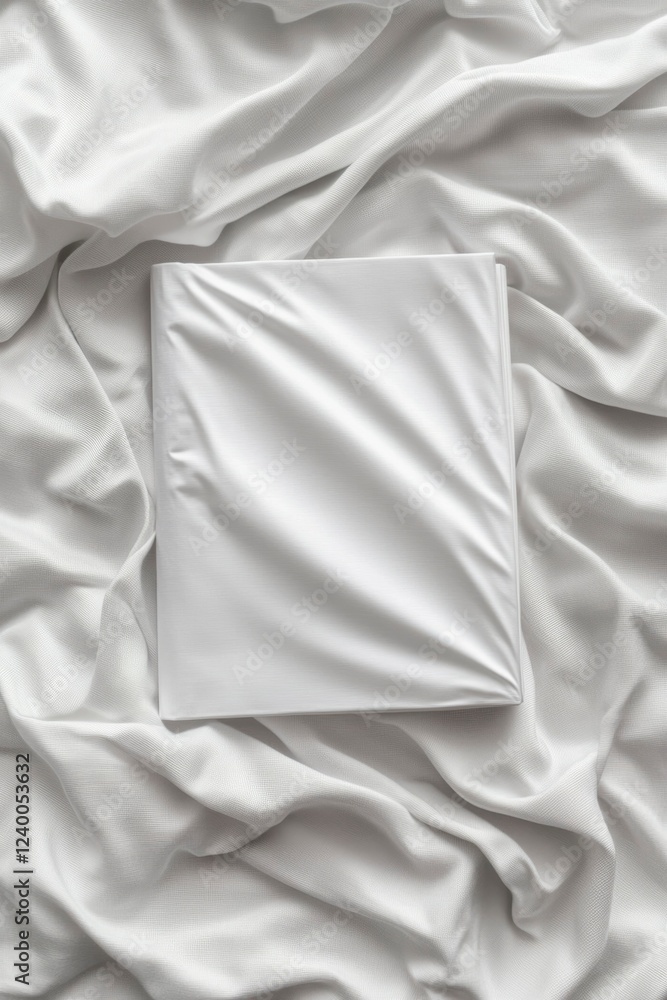 White Book Resting on Draped White Fabric White Book Resting on Draped White Fabric