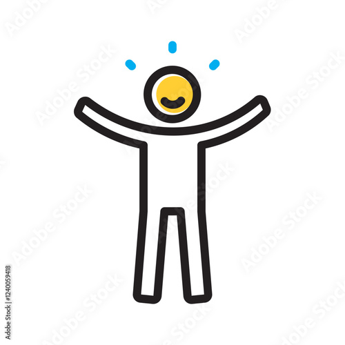 Vector multi color icon for Happy person