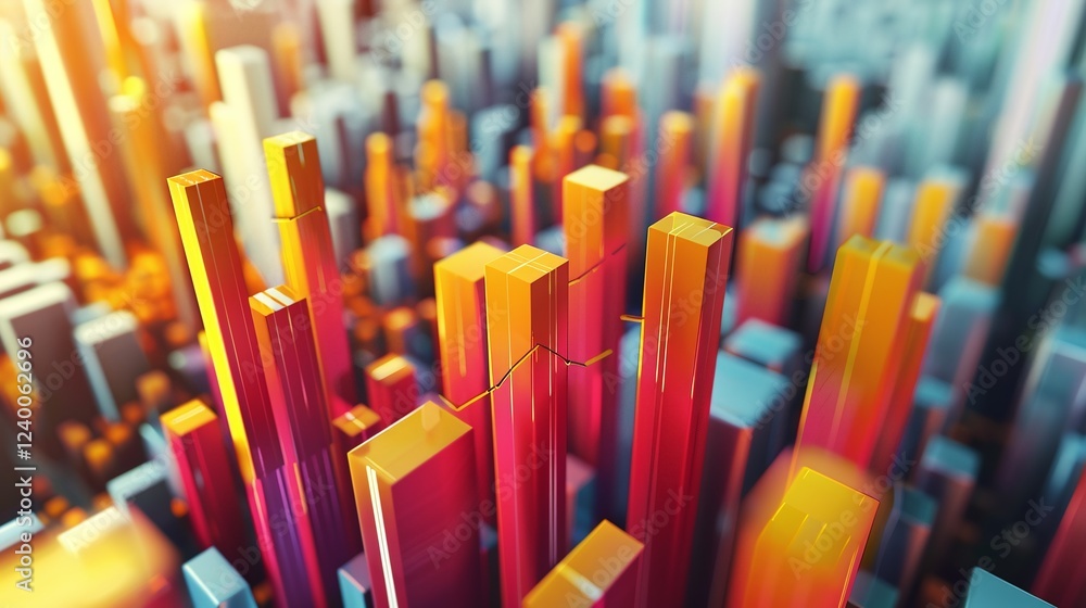 Futuristic Geometric Cityscape with Vibrant Skyscraper Towers and Reflective Glass Facades Conceptual abstract image representing a modern high tech and dynamic urban landscape Futuristic Geometric Cityscape with Vibrant Skyscraper Towers and Reflective Glass Facades Conceptual abstract image representing a modern high tech and dynamic urban landscape