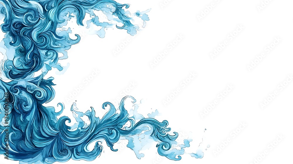 Abstract blue water swirls, design element Abstract blue water swirls, design element